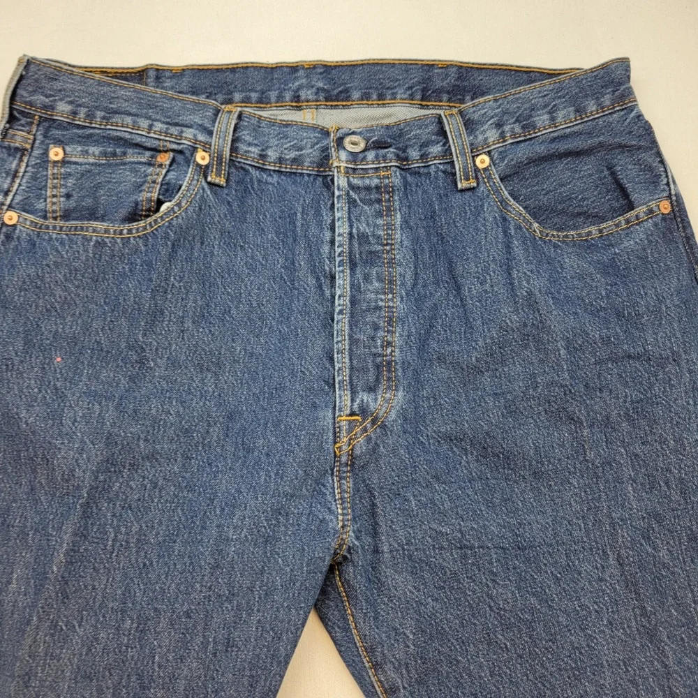 Levi's 501 Original Fit Jeans Mens 38x29 Blue Straight Leg Button Fly Denim